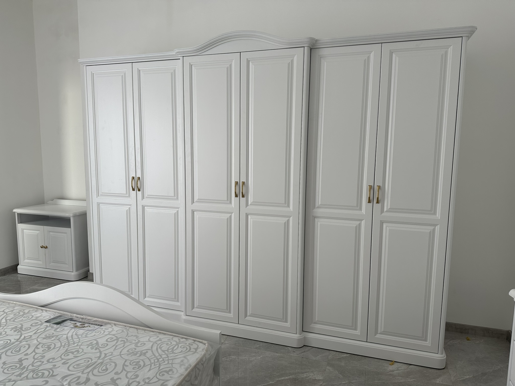 "Custom wooden bedroom set in Malta."