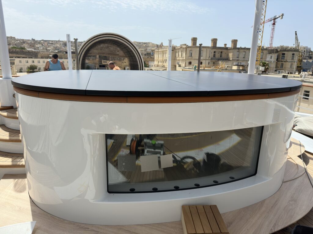 "Luxury wooden stage platform in Malta"