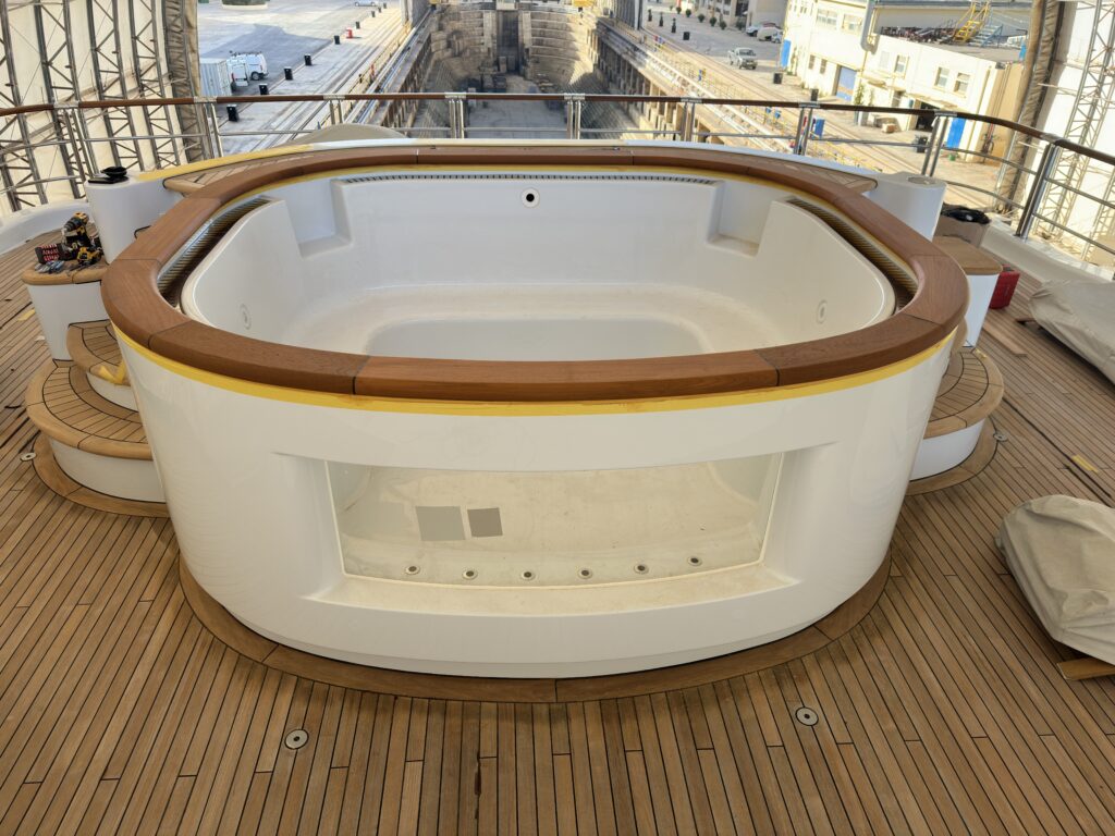"Modern wooden capping design in Malta with sleek lines and contemporary style."
